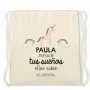 Regalos personalizados: Regalos con nombre: Mochila de cuerdas BIO personalizada con mensaje