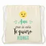 Regalos personalizados: Regalos con nombre: Mochila de cuerdas BIO personalizada emoticono