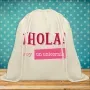 Regalos personalizados: Regalos con nombre: Mochila de cuerdas BIO personalizada &iexcl;HOLA!