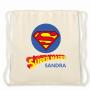 Regalos personalizados: Regalos con nombre: Mochila de cuerdas BIO personalizada S&uacute;permadre