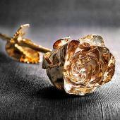 Rosa de oro grabada