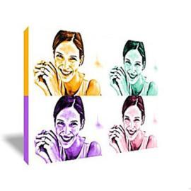 Cuadro Pop Art monocromado apaisado