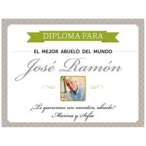 Diploma para el mejor abuelo con foto