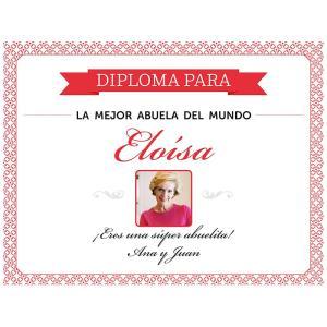 Diploma para la mejor abuela con foto