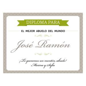 Diploma personalizado para el mejor abuelo