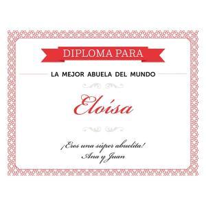 Diploma personalizado para la mejor abuela