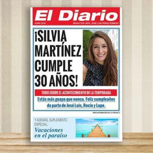 Falsa portada de periódico para cumpleaños