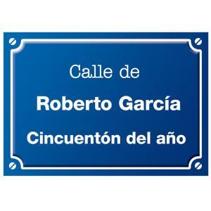 Placa de calle '50 años' personalizada