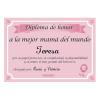 Regalos con nombre: Diploma a la mejor madre del mundo