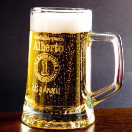 Jarra de cerveza con medalla al mejor padre
