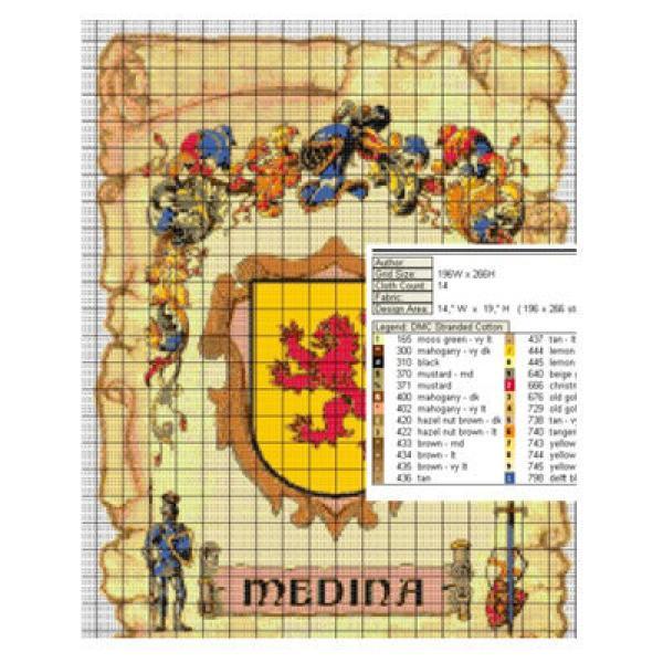 Escudo de tu apellido a punto de cruz