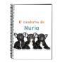Regalos personalizados: Cuadernos: Cuaderno tres perritos personalizado