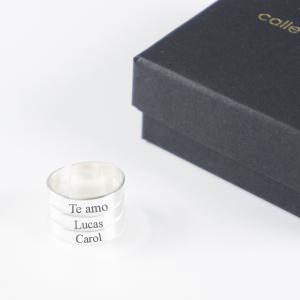Anillo de plata personalizado '3 bandas'