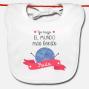 Regalos personalizados: Regalos con nombre: Babero personalizado el mundo m&aacute;s bonito
