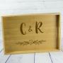 Regalos personalizados: Dise&ntilde;o y decoraci&oacute;n: Bandeja de madera grabada con monograma