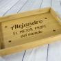Regalos personalizados: Madera personalizada: Bandeja personalizada para el mejor profe