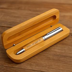 Bolígrafo de madera de bambú grabado