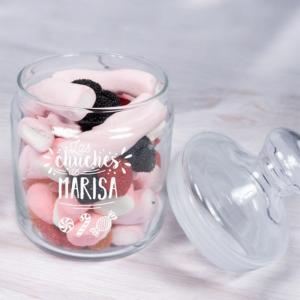 Bombonera de cristal personalizada