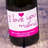 Botella de champán I love you mamá