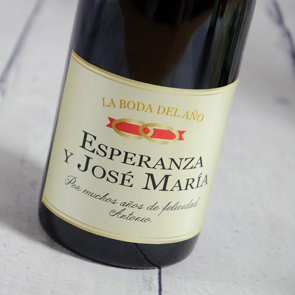 Botella de vino Boda personalizada
