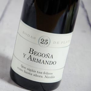 Botella de vino especial Bodas de Plata
