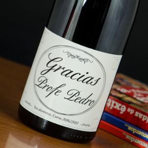 Botella de vino personalizada Gracias Profe