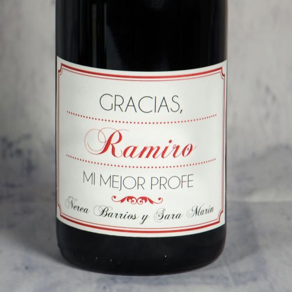 Botella de vino 'Gracias Profe'