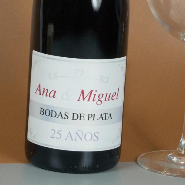 Botella de vino para aniversarios