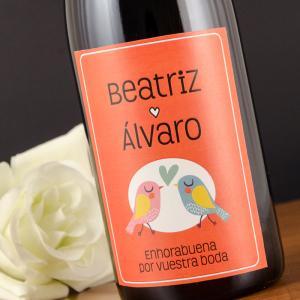 Botella de vino para bodas