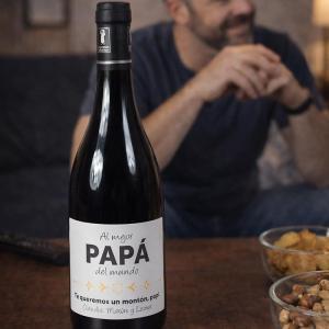 Botella de vino personalizada al mejor Papá