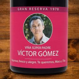 Botella de vino personalizada con tu foto