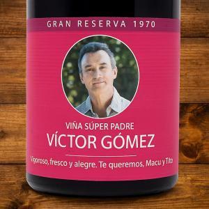 Botella de vino personalizada con tu foto