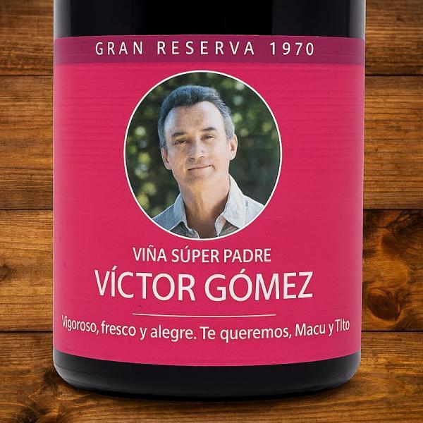 Botella de vino personalizada con tu foto