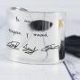 Regalos personalizados: Joyas personalizadas: Brazalete de plata personalizado con firmas