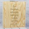 Regalos con nombre: Caja botella de vino con texto grabado
