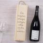 Regalos personalizados: Regalos con nombre: Caja botella de vino con texto grabado