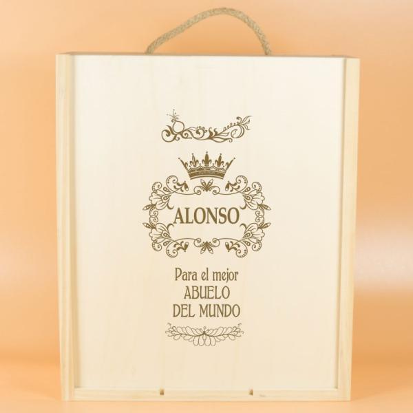 Caja botella de vino para el mejor abuelo