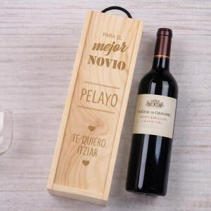 Caja botella de vino para el mejor novio