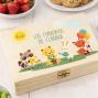 Regalos personalizados: Cubiertos personalizados: Cubiertos infantiles personalizados en caja de madera
