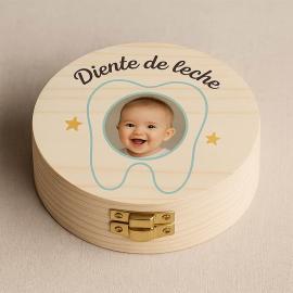 Caja de madera para dientes de leche con foto