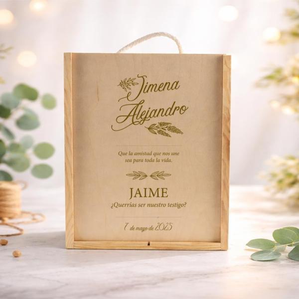 Caja de madera personalizada para vino