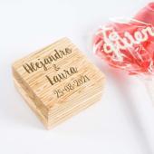 Caja para anillos de boda grabado con nombres