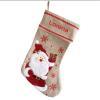 Diseño y decoración: Calcetín Navideño de lino bordado