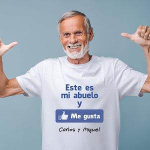 Camiseta me gusta mi abuelo personalizada