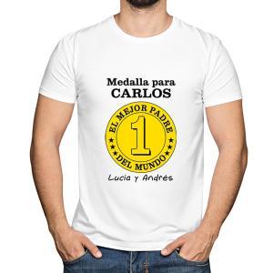 Camiseta medalla al mejor padre personalizada