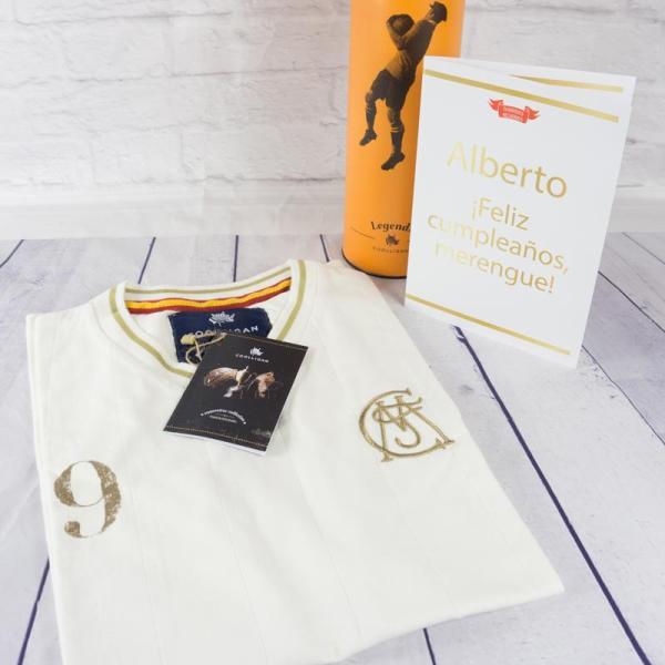 Camiseta Merengues con tarjeta personalizada