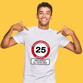 Camiseta señal de tráfico personalizada