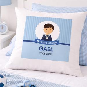 Cojín personalizado Mi primera comunión niño
