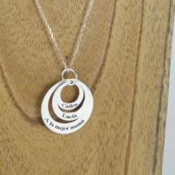 Colgante anillos de plata personalizado