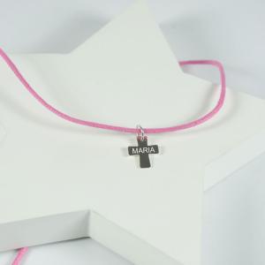 Colgante de plata cruz personalizada